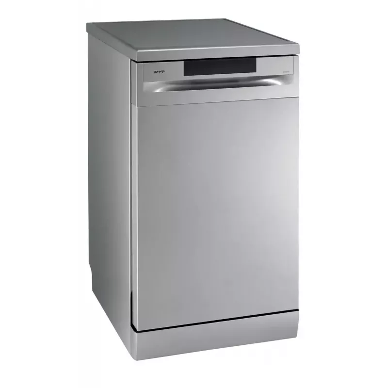 Máquina de lavar loiça de instalação livre Gorenje GS520E15S, estreita 45 cm, 9 conjuntos de louça, 47 dB, cinzento