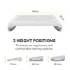 Apoio para os pés Fellowes sob a secretária - apoio para os pés ergonómico Breyta com superfície texturada - apoio para os pés para escritório e casa - Branco