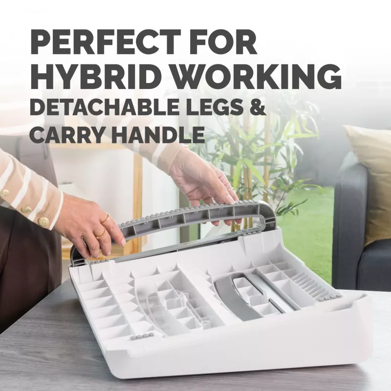 Apoio para os pés Fellowes sob a secretária - apoio para os pés ergonómico Breyta com superfície texturada - apoio para os pés para escritório e casa - Branco