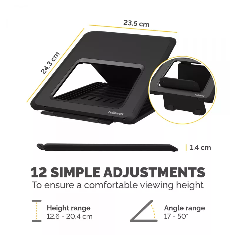 Suporte para portátil Fellowes para secretária - suporte para portátil ajustável Breyta