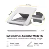 Suporte para portátil Fellowes para secretária - elevação para portátil ajustável Breyta para casa e escritório - suporte para portátil com 12 níveis de altura - Tamanho máx. de portátil 14 polegadas, Peso máx. 4 kg - Branco