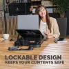 Mala para portátil Fellowes com suporte para portátil integrado - mala para portátil com fecho Breyta para trabalho híbrido e portáteis até 14 polegadas/4 kg - Preto