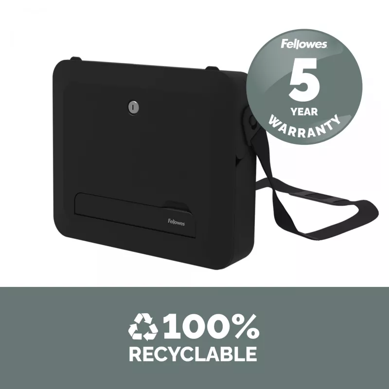 Mala para portátil Fellowes com suporte para portátil integrado - mala para portátil com fecho Breyta para trabalho híbrido e portáteis até 14 polegadas/4 kg - Preto