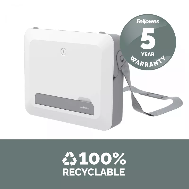 Mala para portátil Fellowes com suporte para portátil integrado – mala para portátil com fecho Breyta para trabalho híbrido e portáteis até 14 polegadas/4 kg – Branco