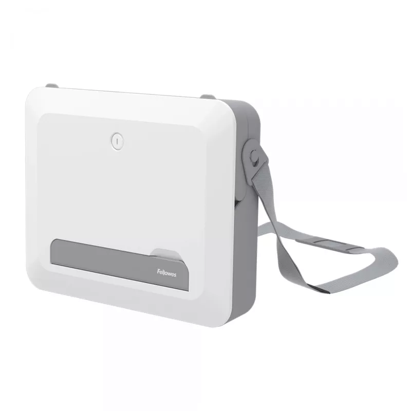 Mala para portátil Fellowes com suporte para portátil integrado – mala para portátil com fecho Breyta para trabalho híbrido e portáteis até 14 polegadas/4 kg – Branco