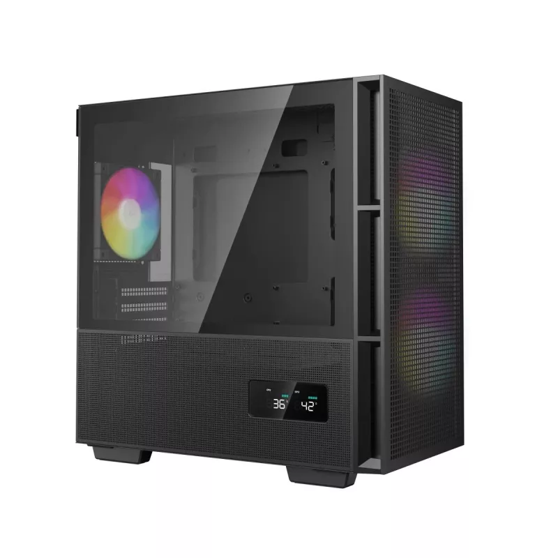 DeepCool CH360 DIGITAL R-CH360-BKAPE3D-G-1 caixa de PC Micro Tower, micro ATX/Mini-ITX, vidro temperado, preta