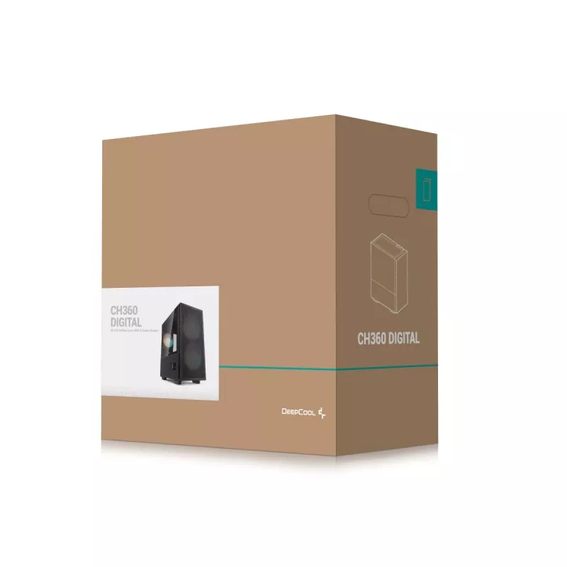 DeepCool CH360 DIGITAL R-CH360-BKAPE3D-G-1 caixa de PC Micro Tower, micro ATX/Mini-ITX, vidro temperado, preta