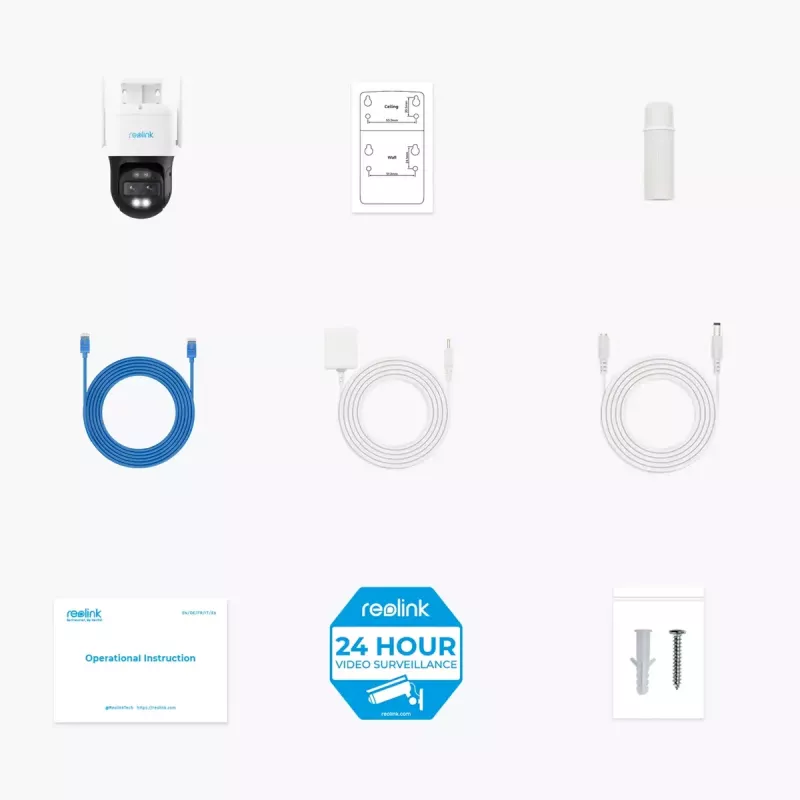 Câmara de vigilância IP Reolink TrackMix W760 4K, 8 MP, 3840×2160, Wi‑Fi e Ethernet, PTZ (rotação 355°, inclinação 90°), visão noturna 30 m, IP65
