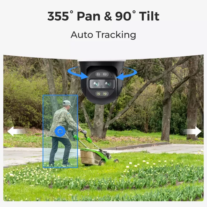 Câmara de vigilância IP Reolink TrackMix W760 4K, 8 MP, 3840×2160, Wi‑Fi e Ethernet, PTZ (rotação 355°, inclinação 90°), visão noturna 30 m, IP65