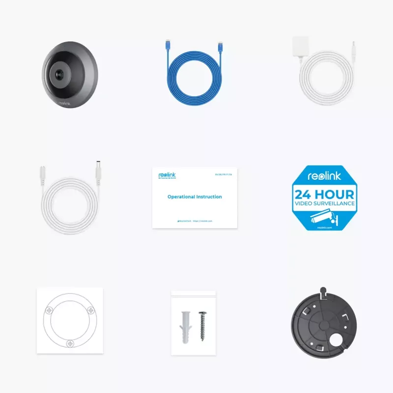 Câmara de vigilância IP Reolink W520 6MP Interior vista 360°, 2560×2560, H.265, Wi‑Fi e Ethernet