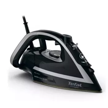 Ferro de engomar Tefal Puregliss FV8062E0 Ferro a seco e a vapor sola Durilium AirGlide Autoclean 3000 W preto, cinzento