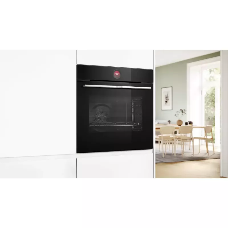 Forno de encastrar Bosch Serie 8 HBG7721B1 — elétrico, 71 L, autolimpeza por pirólise, controlo tátil, Wi‑Fi, lâmpada de halogéneo, preto