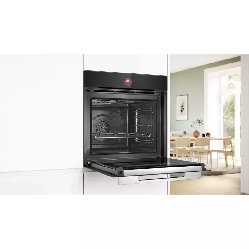 Forno de encastrar Bosch Serie 8 HBG7721B1 — elétrico, 71 L, autolimpeza por pirólise, controlo tátil, Wi‑Fi, lâmpada de halogéneo, preto