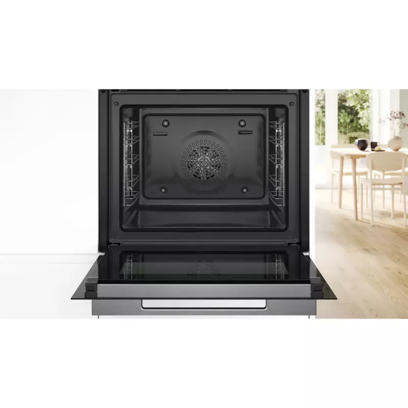 Forno de encastrar Bosch Serie 8 HBG7721B1 — elétrico, 71 L, autolimpeza por pirólise, controlo tátil, Wi‑Fi, lâmpada de halogéneo, preto