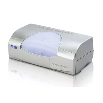Comutador de vídeo VGA de 2 portas ATEN, VGA, metal, plástico, prateado, 60 Hz, 10 m, 640 x 480 (VGA), 800 x 600 (SVGA), 1024 x 768 (XGA), 1600 x 1200 (UXGA), 1920 x 1440