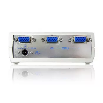 Comutador de vídeo VGA de 2 portas ATEN, VGA, metal, plástico, prateado, 60 Hz, 10 m, 640 x 480 (VGA), 800 x 600 (SVGA), 1024 x 768 (XGA), 1600 x 1200 (UXGA), 1920 x 1440
