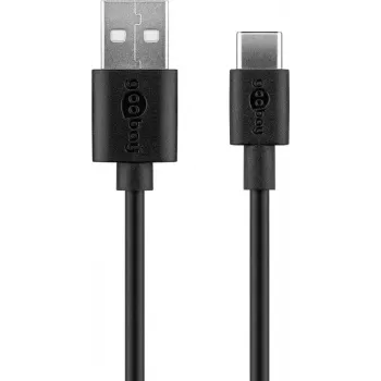 Carregador de interior GOOBAY 45298 — USB universal 5V 1m, AC 100–240V, 5 W, preto