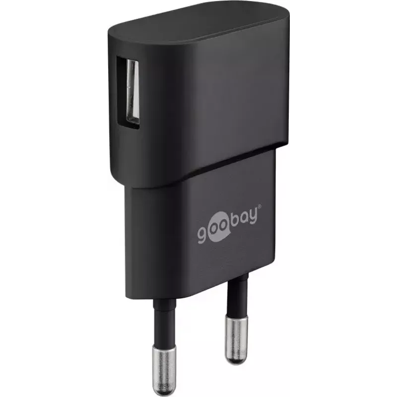 Carregador de interior GOOBAY 45298 — USB universal 5V 1m, AC 100–240V, 5 W, preto