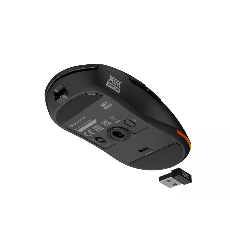 Rato gaming GENESIS Zircon XIII ambidestro RF sem fios + USB Type-C ótico 26000 DPI