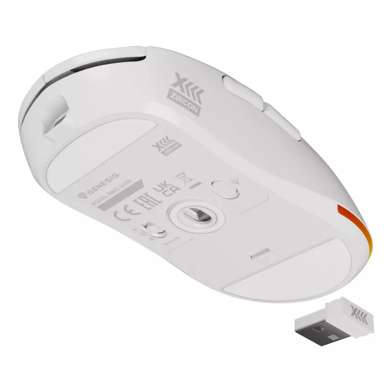 Rato gaming GENESIS Zircon XIII ambidestro RF sem fios + USB Type-C ótico 26000 DPI