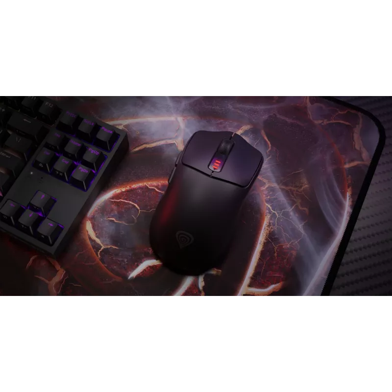 Rato gaming GENESIS Zircon 500 para destros RF sem fios + Bluetooth + USB Type-C ótico 10000 DPI