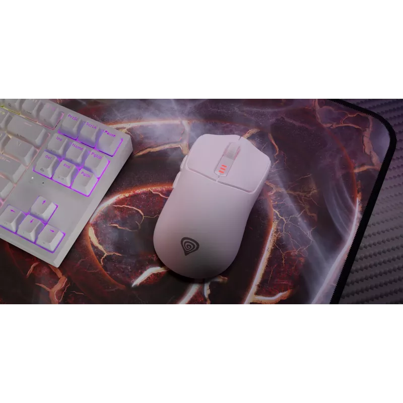 Rato gaming GENESIS Zircon 500 para destros RF sem fios + Bluetooth + USB Type-C ótico 10000 DPI