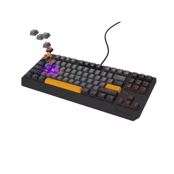 Teclado gaming GENESIS Thor 230 TKL USB + RF sem fios + Bluetooth QWERTY preto, cinzento, laranja