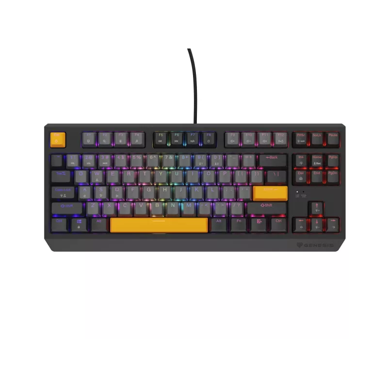 Genesis Thor 230 TKL teclado mecânico gaming com fios, US, Anchor Gray Negative, Outemu Red