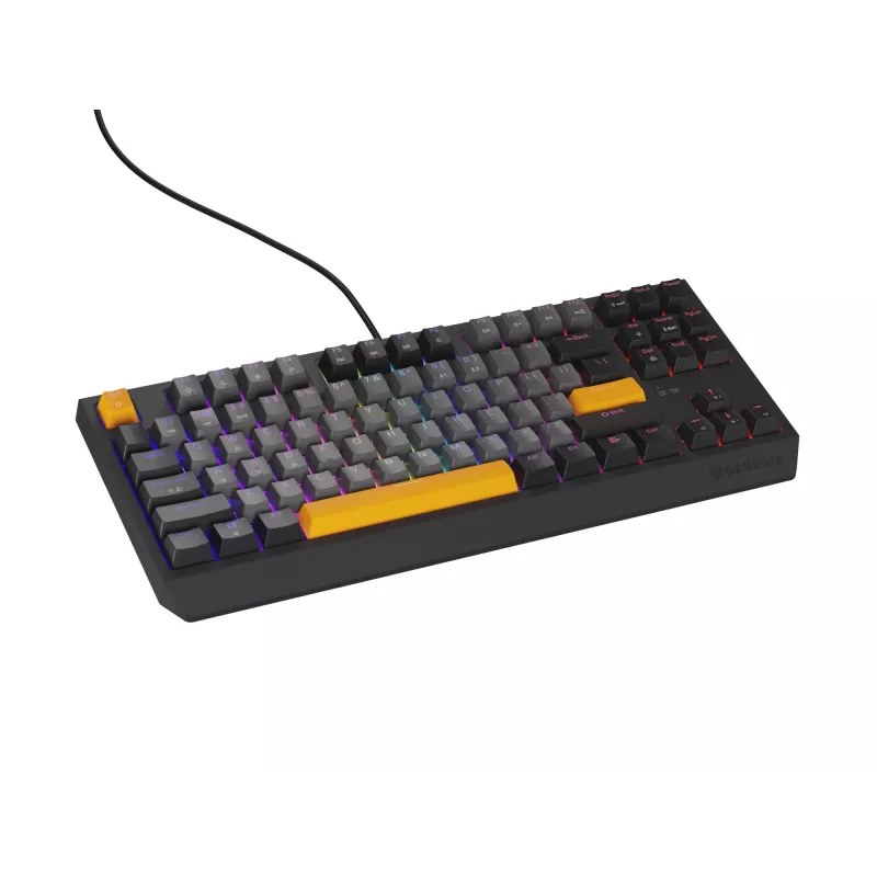 Genesis Thor 230 TKL teclado mecânico gaming com fios, US, Anchor Gray Negative, Outemu Red