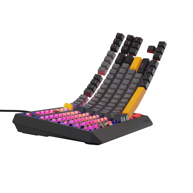 Genesis Thor 230 TKL teclado mecânico gaming com fios, US, Anchor Gray Negative, Outemu Red