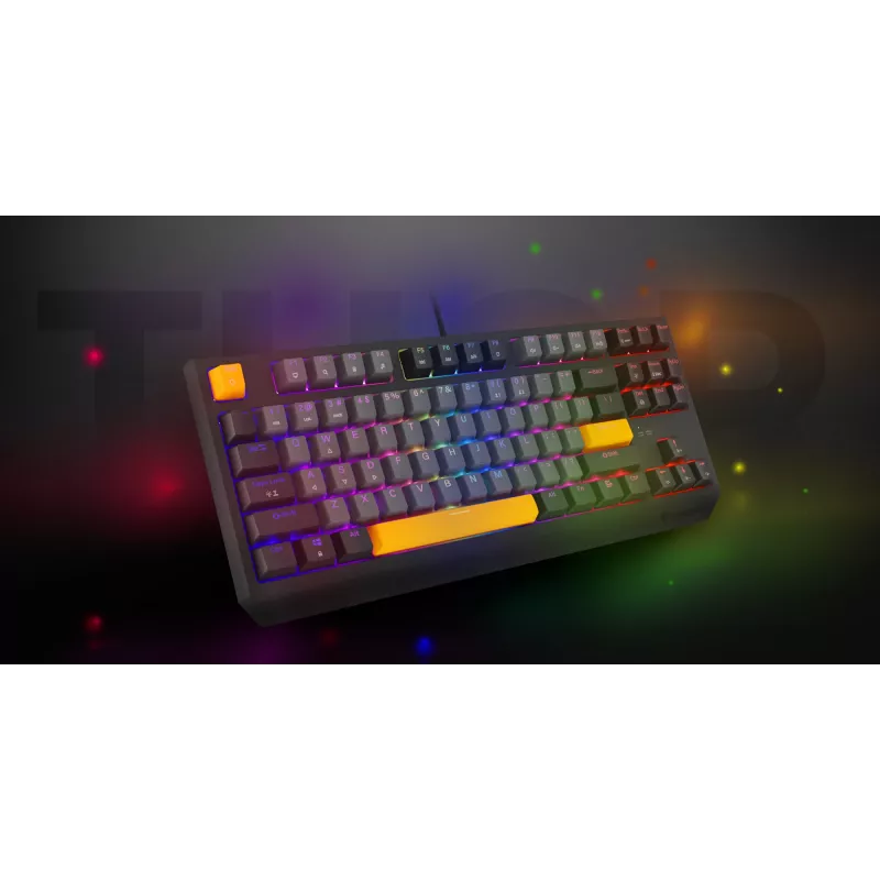 Genesis Thor 230 TKL teclado mecânico gaming com fios, US, Anchor Gray Negative, Outemu Red