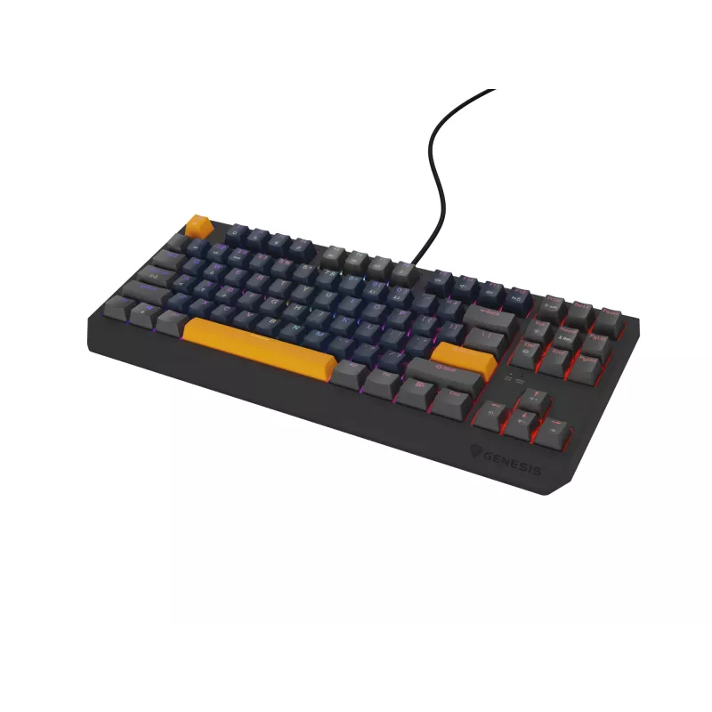 Teclado gaming GENESIS THOR 230 TKL USB + RF sem fios + Bluetooth QWERTY preto, azul, cinzento, laranja