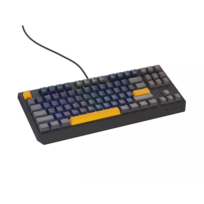 Teclado gaming GENESIS THOR 230 TKL USB + RF sem fios + Bluetooth QWERTY preto, azul, cinzento, laranja