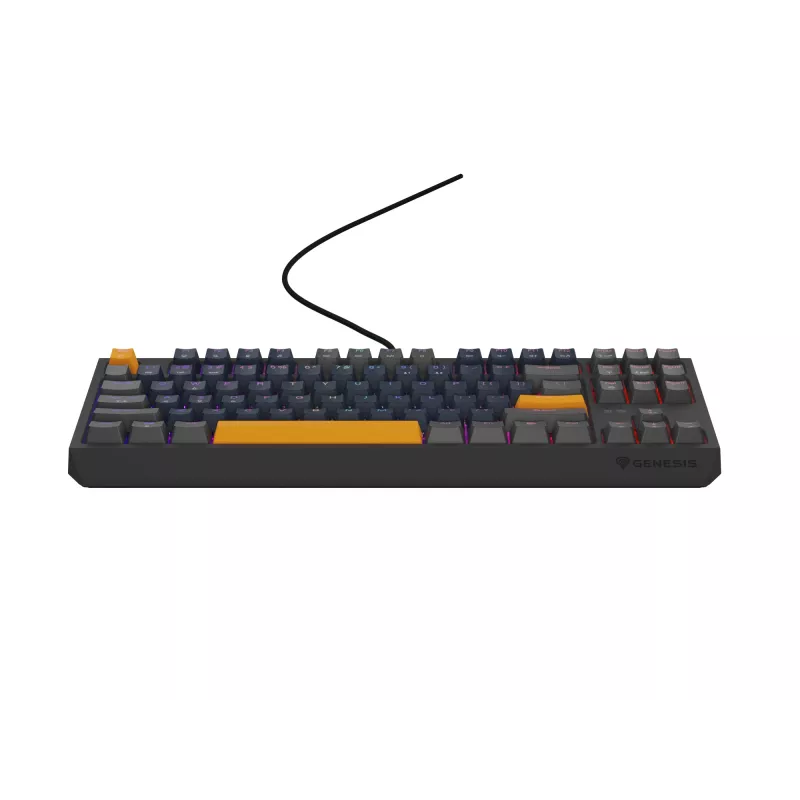 Teclado gaming GENESIS THOR 230 TKL USB + RF sem fios + Bluetooth QWERTY preto, azul, cinzento, laranja