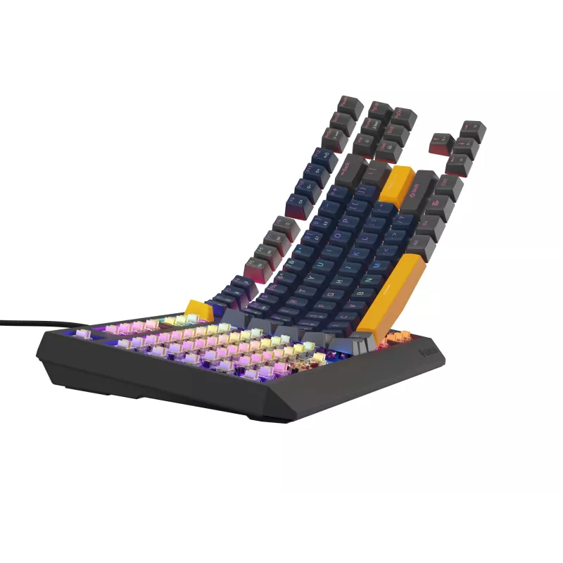 Teclado gaming GENESIS THOR 230 TKL USB + RF sem fios + Bluetooth QWERTY preto, azul, cinzento, laranja