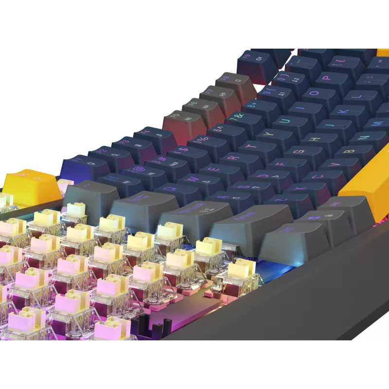 Teclado gaming GENESIS THOR 230 TKL USB + RF sem fios + Bluetooth QWERTY preto, azul, cinzento, laranja