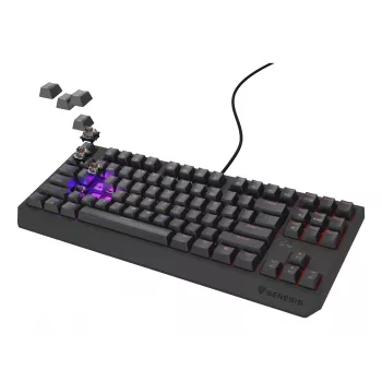 Teclado gaming mecânico Genesis Thor 230 TKL — tenkeyless, US QWERTY, switches Outemu Brown, RGB, 1000 Hz, USB