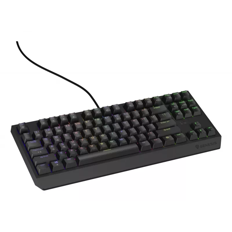 Teclado gaming mecânico Genesis Thor 230 TKL — tenkeyless, US QWERTY, switches Outemu Brown, RGB, 1000 Hz, USB