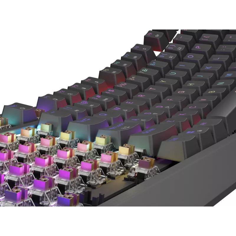 Teclado gaming mecânico Genesis Thor 230 TKL — tenkeyless, US QWERTY, switches Outemu Brown, RGB, 1000 Hz, USB
