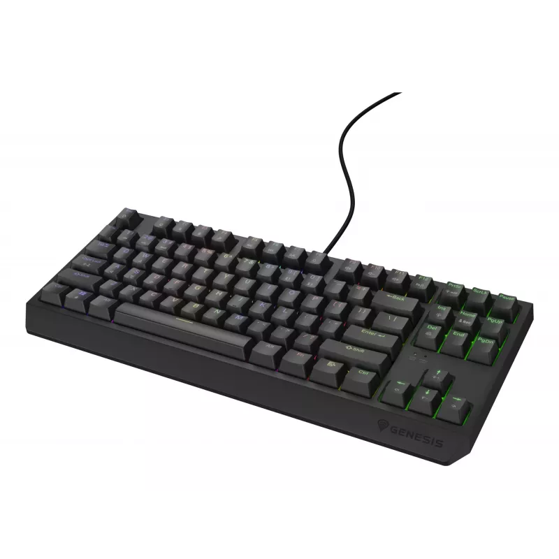 Teclado gaming mecânico Genesis Thor 230 TKL — tenkeyless, US QWERTY, switches Outemu Brown, RGB, 1000 Hz, USB