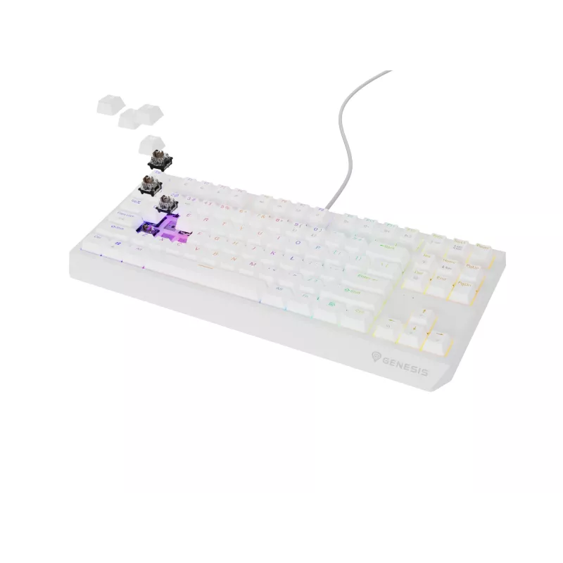 Genesis Thor 230 TKL teclado mecânico gaming com fios, US, branco, Outemu Brown