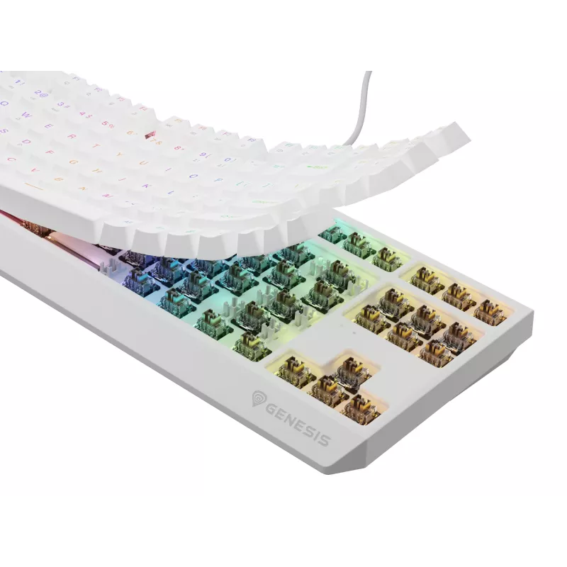 Genesis Thor 230 TKL teclado mecânico gaming com fios, US, branco, Outemu Brown