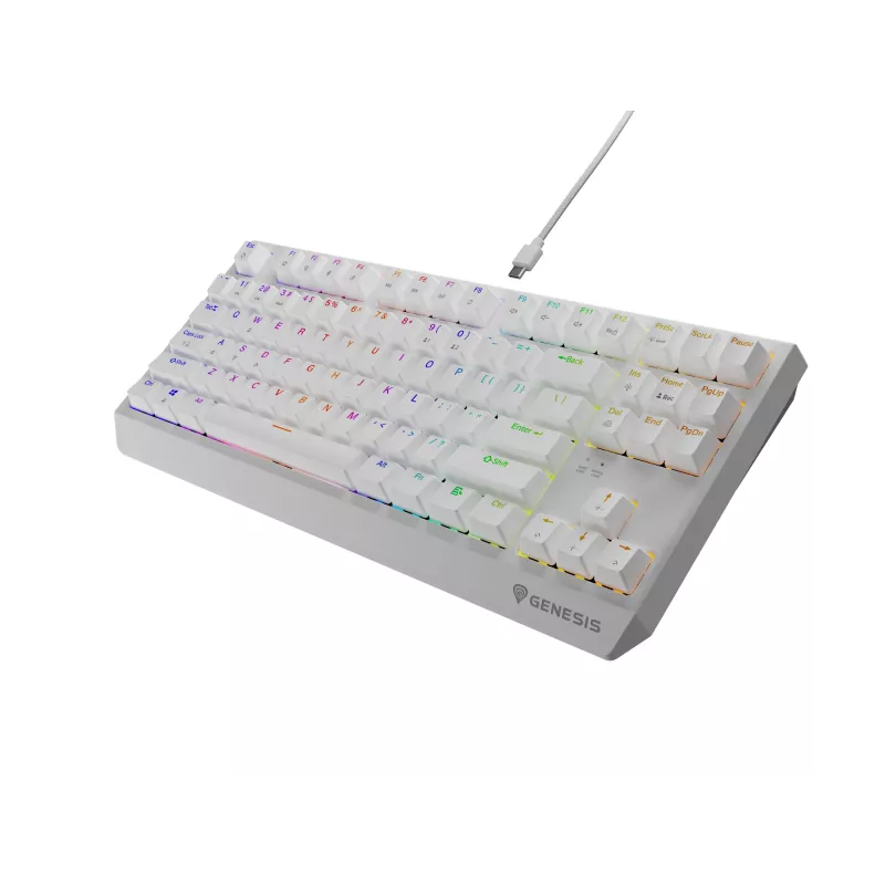 Genesis Thor 230 TKL teclado mecânico gaming com fios, US, branco, Outemu Brown