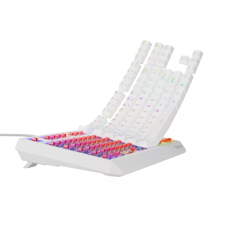 Teclado gaming tenkeyless GENESIS Thor 230 TKL — USB, RF Wireless, Bluetooth, QWERTY, branco