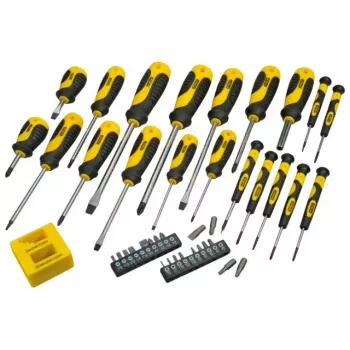 Conjunto de chaves de fendas manual STANLEY STHT0-62113 com pontas Phillips, Robertson e Torx, pontas magnéticas, punhos ergonómicos