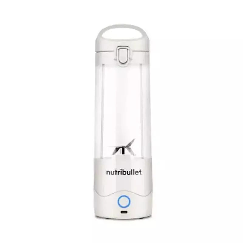 Batedeira desportiva NUTRIBULLET Portable 0,475 l branco com recipiente Tritan e lâminas de aço inoxidável, a pilhas