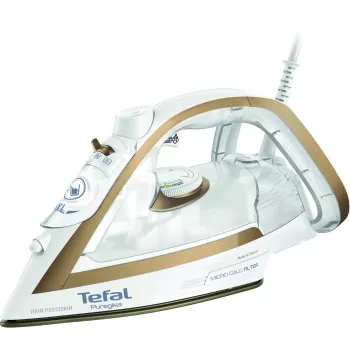 Ferro de engomar a seco e a vapor Tefal Puregliss FV8042 com base Durilium AirGlide Autoclean, 3000 W, bronze, branco