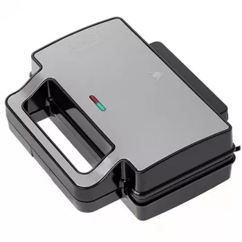 Máquina de sandes Adler AD 3073 — 2 sandes, 1400 W, prateado/preto, placas removíveis, armazenamento vertical