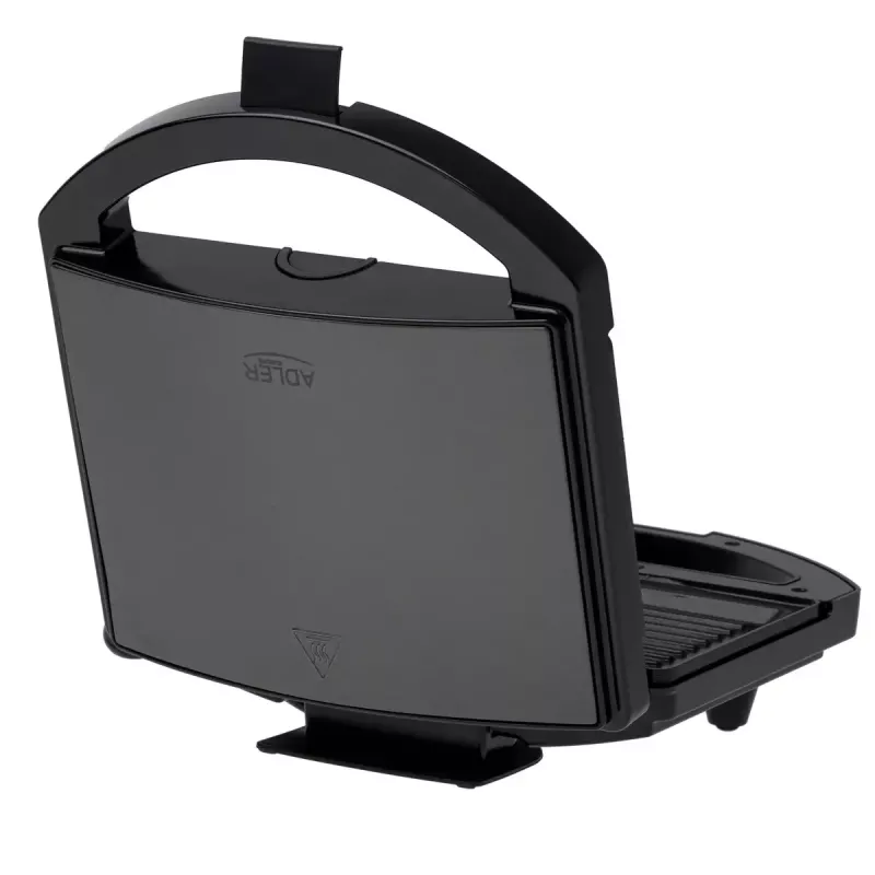 Máquina de sandes Adler AD 3069 – prensa de sandes compacta de mesa, 750 W, 2 sandes, preta