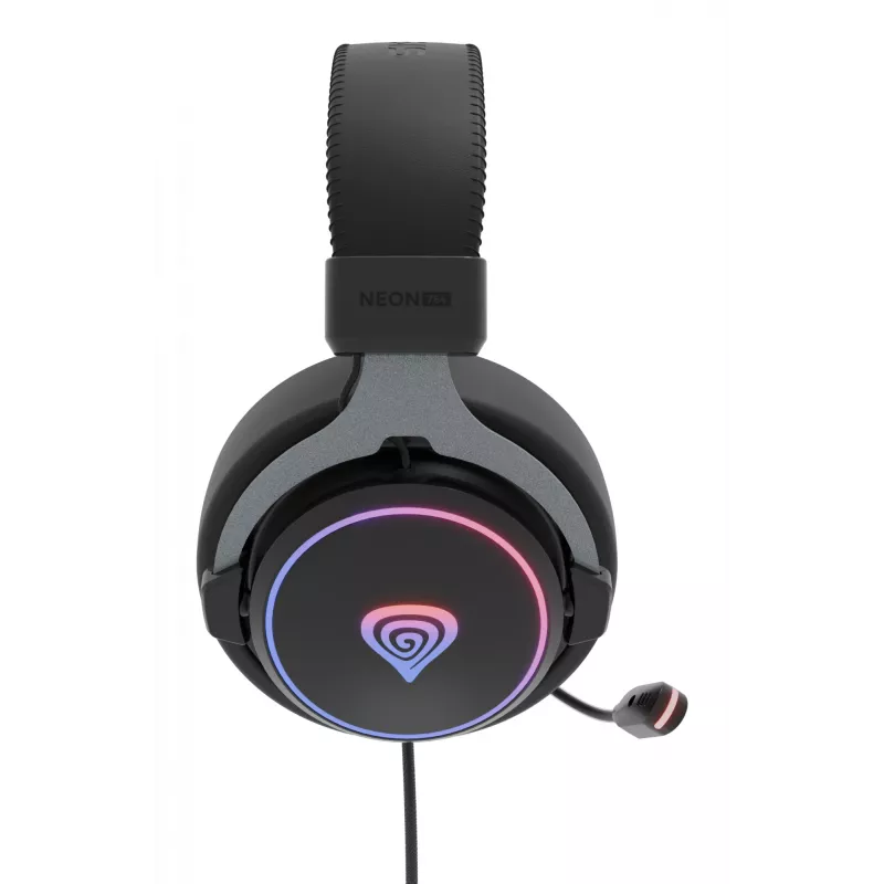 Headset GENESIS Neon 764 com fios gaming com arco de cabeça USB Type-A preto